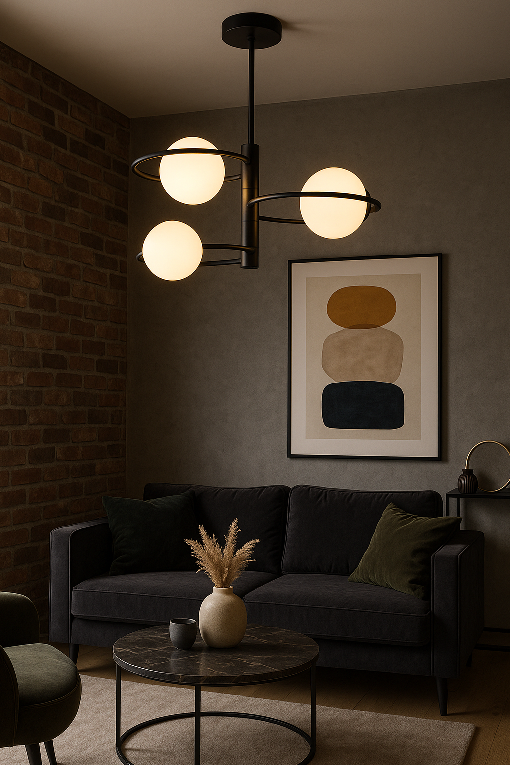 Designerska lampa wisząca Dorado Ring 3 czarna